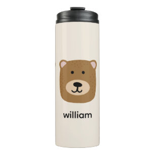 Cute brown bear thermal tumbler