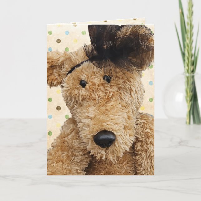 Cute Brown Bear Thinking Of You Card (Front)