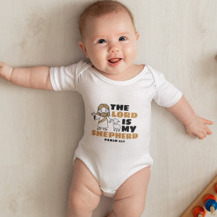 Cute Brown & Black Jesus Lamb Bible Verse Baby Bodysuit