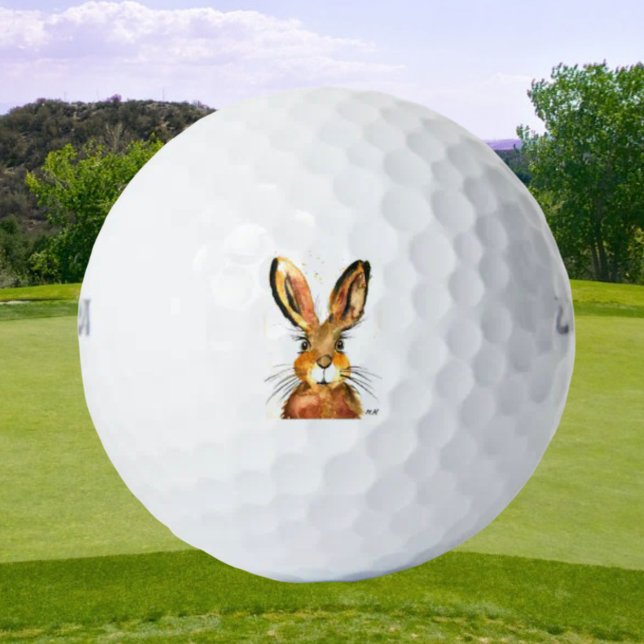 Cute brown bunny rabbit hare Forest Kids  Golf Balls (Creator Uploaded)