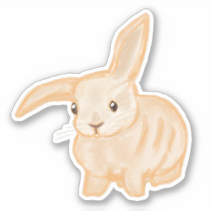 Cute Brown Bunny Rabbit - single cut-out.