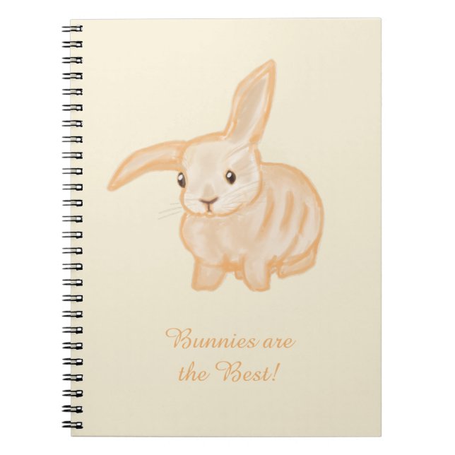 Cute Brown Bunny Rabbit - transparent on beige.    Notebook (Front)