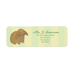 Cute Brown Bunny Return Address Label