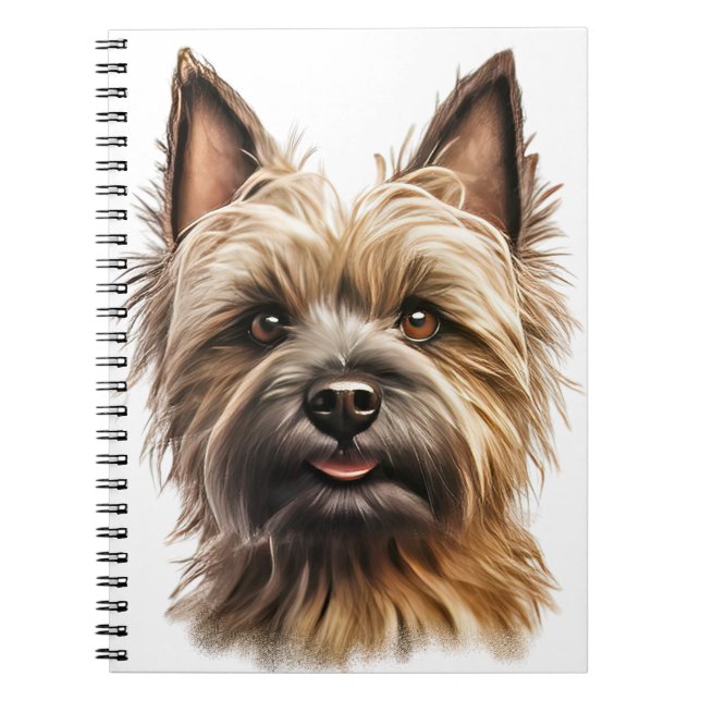 CUTE BROWN CAIRN TERRIER DOG NOTEBOOK (Front)