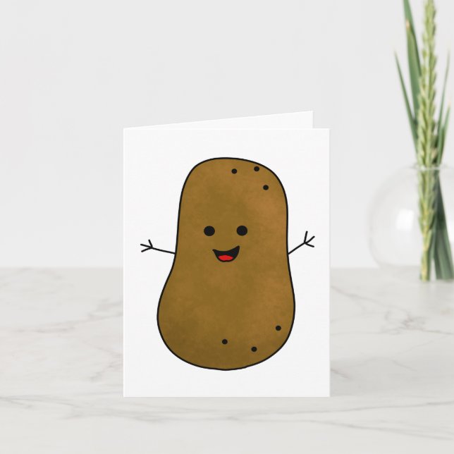 Cute Brown Cartoon Potato Generic Any Use  Card (Front)