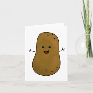 Cute Brown Cartoon Potato Generic Any Use  Card