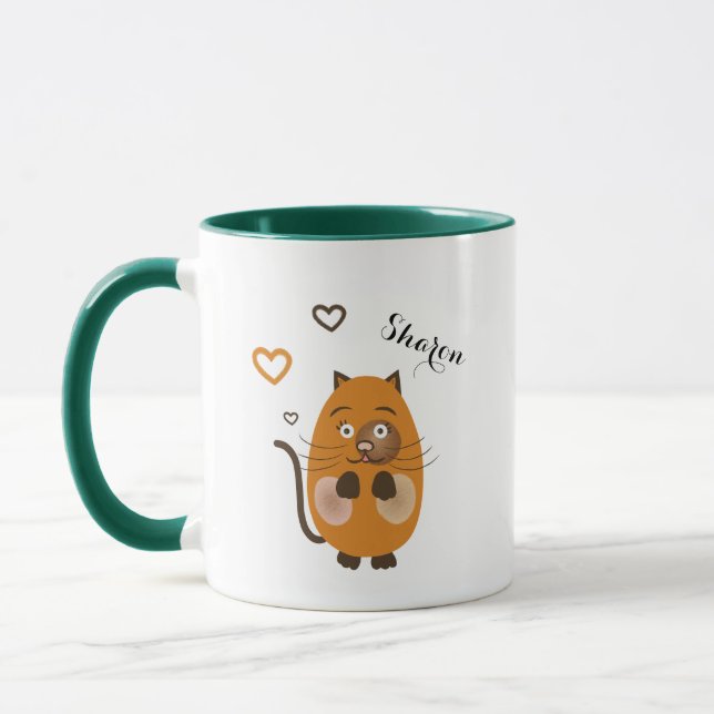 Cute brown cat mug (Left)