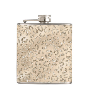 Cute brown Cheetah Leopard Skin Print Pattern Hip Flask