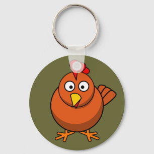 Cute Brown Chicken Keychain