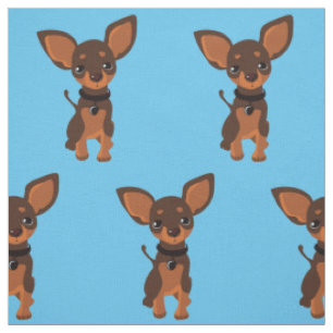 Cute Brown Chihuahua Puppy Dog Fabric