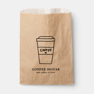 Cute Brown Coffee Cup Coffee Shop Favour Bag