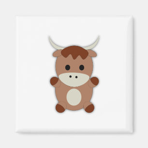 Cute Brown Cow Magnet