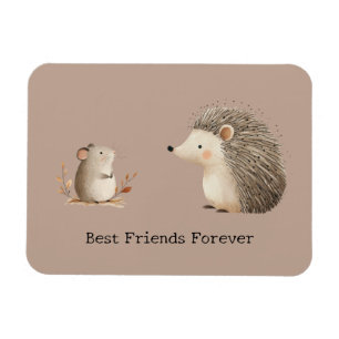 Cute Brown Cream Hedgehog Mouse Best Friends Magnet