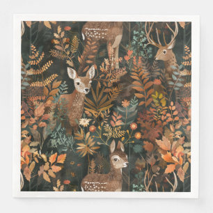 Cute brown deers pattern napkin