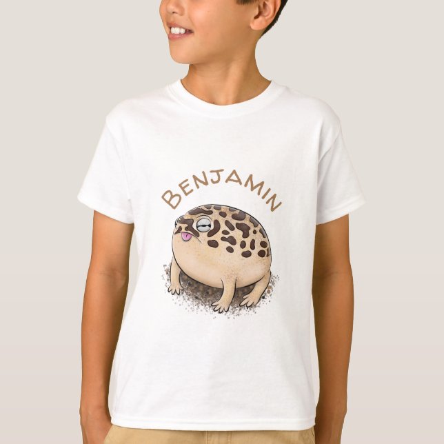 Cute brown desert rain frog cartoon illustration T-Shirt (Front)