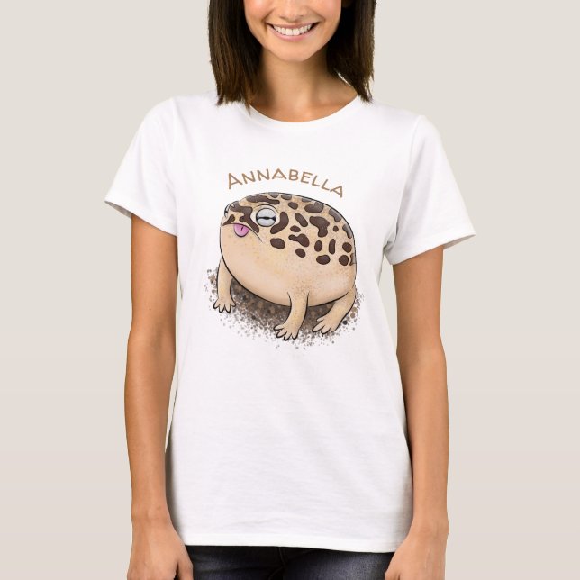 Cute brown desert rain frog cartoon illustration T-Shirt (Front)