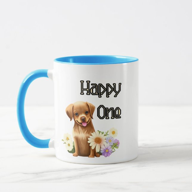 Cute brown dog mug (Left)