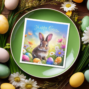 Cute Brown Easter Baby Bunny Napkin