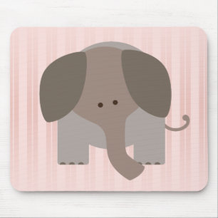 Cute Brown Elephant Mouse Pad