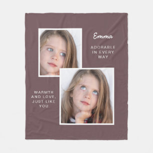 Cute Brown Fleece Blanket With Photos