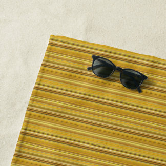 Cute brown golden stripes beach towel