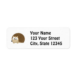 Cute Brown Hedgehog Return Address Label