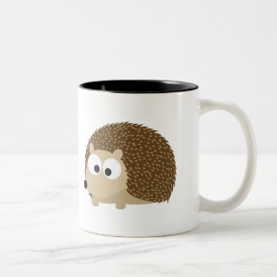 Cute Brown Hedgehog Two-Tone Coffee Mug