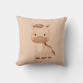Cute Brown Horse Cushion