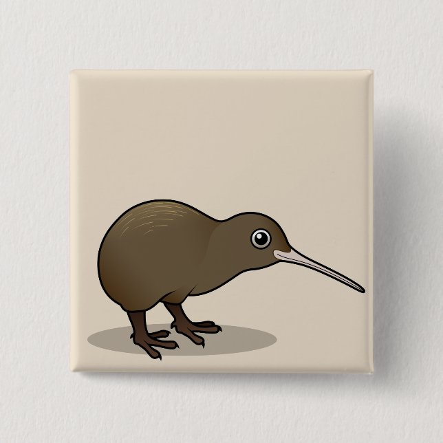 Cute Brown Kiwi from New Zealand 15 Cm Square Badge (Front)