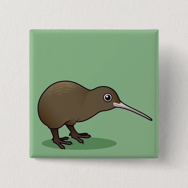Cute Brown Kiwi from New Zealand 15 Cm Square Badge (Front)