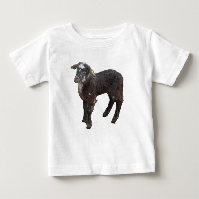 Cute Brown Lamb Baby T-Shirt (Front)