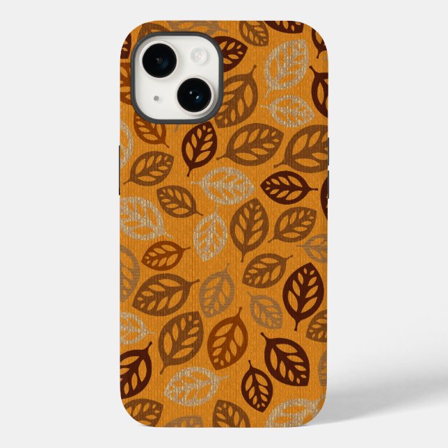 Cute brown leaves pattern Case-Mate iPhone case (Back)