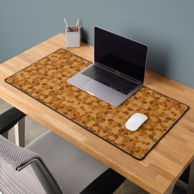 Cute brown leaves pattern desk mat (Office 2)