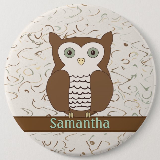 Cute Brown Owl 6 Cm Round Badge (Front)