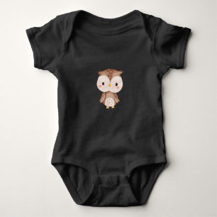 Cute brown OWL Baby Bodysuit