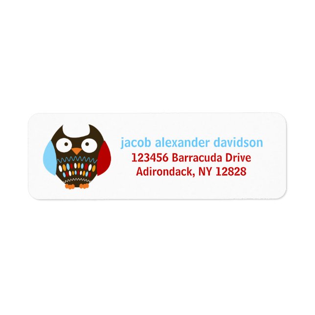 Cute Brown Owl Customised Address Labels (Front)