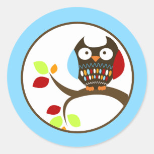 Cute Brown Owl Envelope Seals / Toppers 20