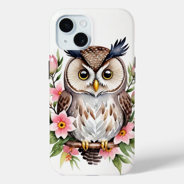 Cute Brown Owl  iPhone / iPad case (Back)