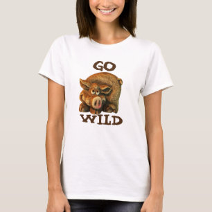 Cute Brown Pig Sats Go Hog Wild T-Shirt