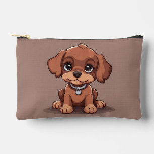 Cute brown puppy accessory pouch