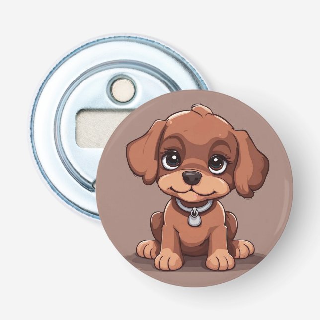 Cute brown puppy bottle opener (Front)