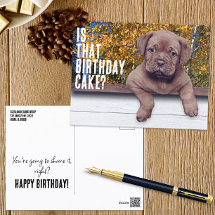 Cute Brown Puppy Photo Special Occasion Template  Postcard