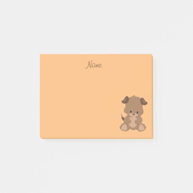 Cute Brown Puppy Post-it Notes (Front)