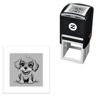Cute brown puppy self-inking stamp