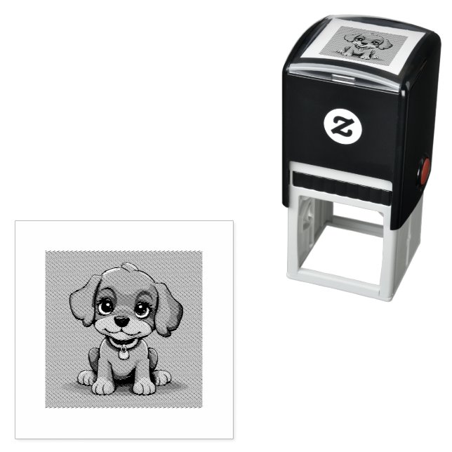 Cute brown puppy self-inking stamp (In Situ)
