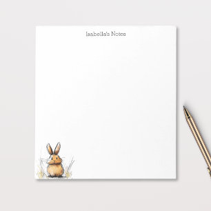 Cute Brown Rabbit Bunny Sketch Personalised Notepad