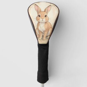 Cute brown rabbit in a forest golf head cover