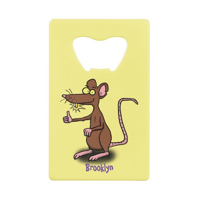 Cute brown rat thumbs up cartoon (Front)