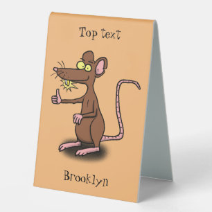 Cute brown rat thumbs up cartoon