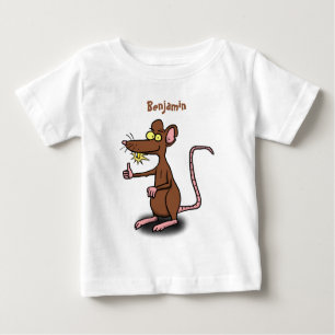 Cute brown rat thumbs up cartoon baby T-Shirt